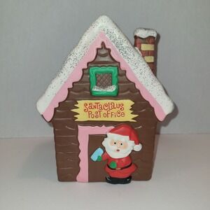 VTG Gingerbread Santa Claus Post Office Bank With Plug